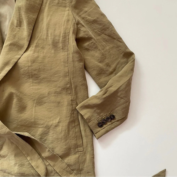 MADEWELL The Drapey Tie-Waist Blazer Tawny Olive Size XS - Picture 15 of 16